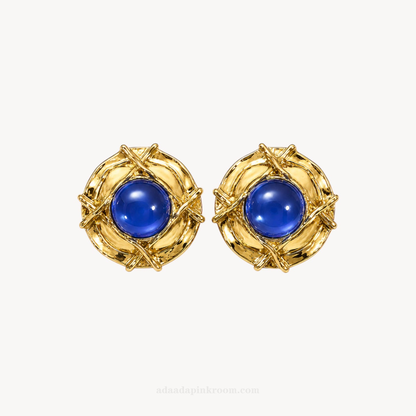 Blue Stone Stud Earrings
