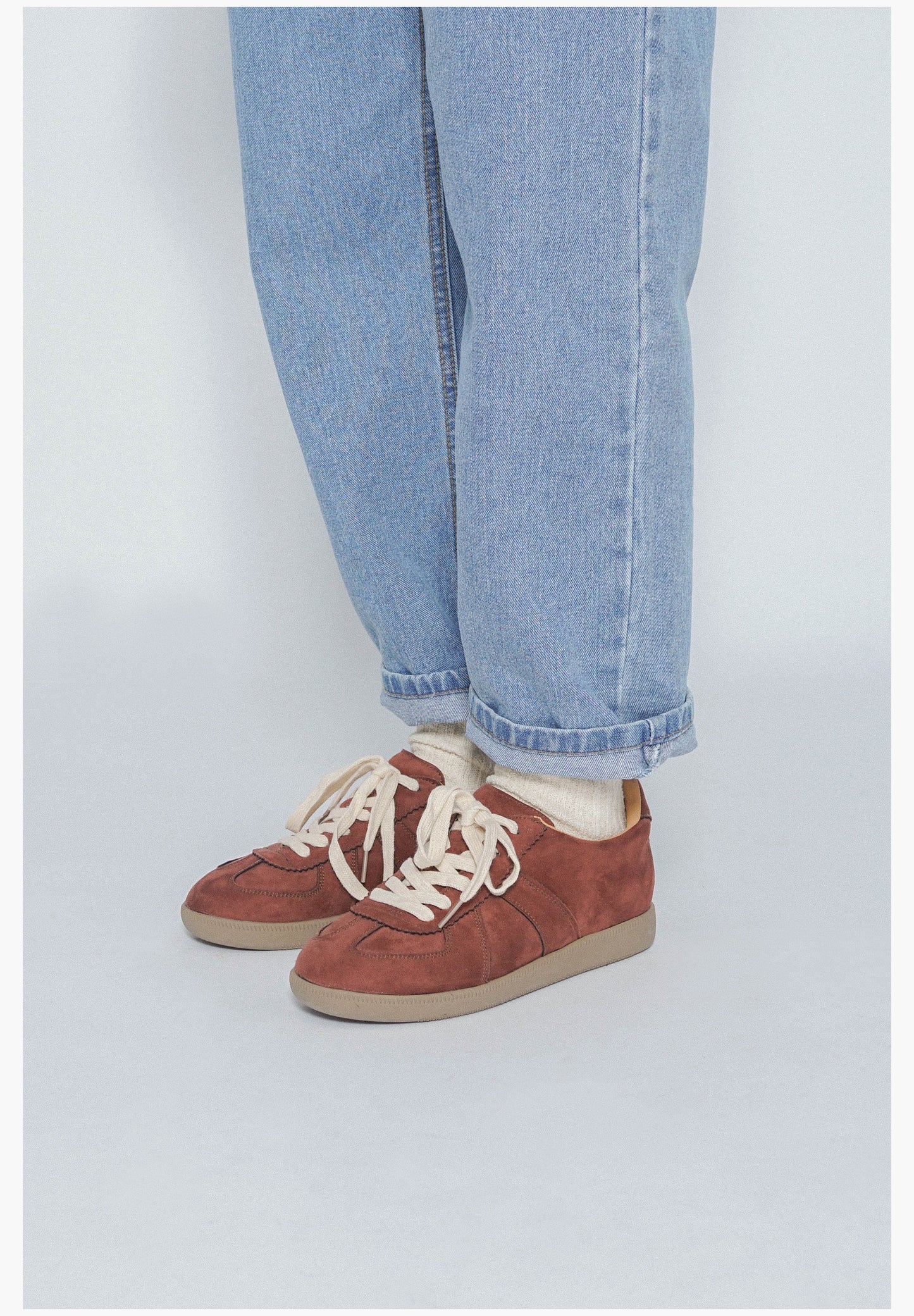 Cowhide multi-color stitching Dexun shoes
