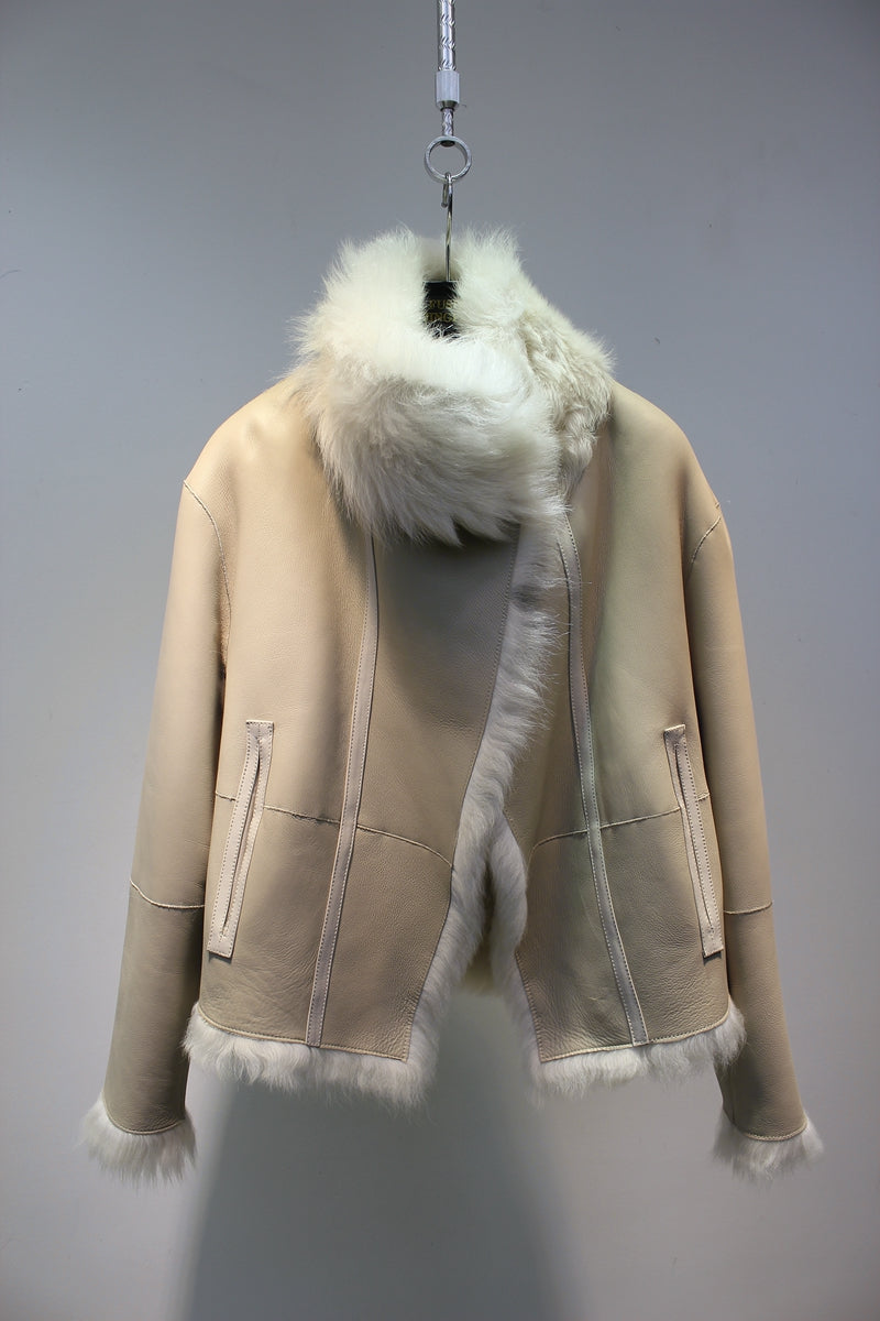 Tuscan fur one-piece temperament lapel reversible fur coat