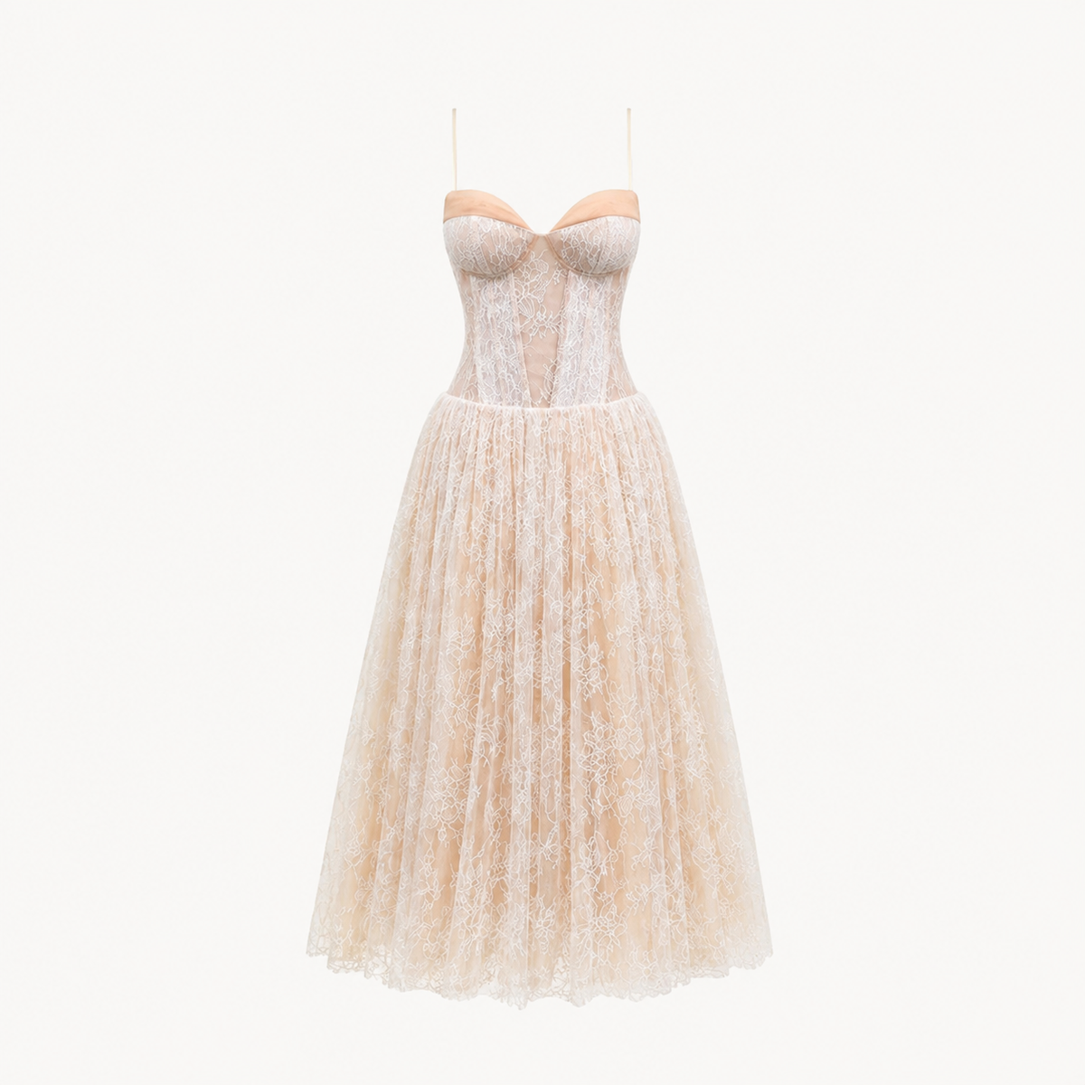 Camellia Blush Strappy Midi Dress