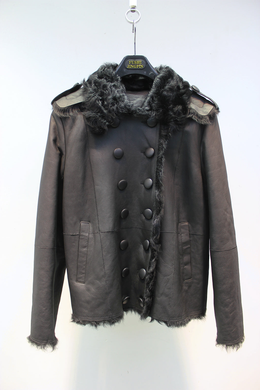 Soft small lake sheep fur all-in-one slimming short fur coat