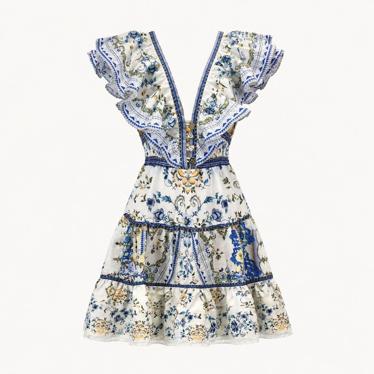 Delphine Floral Ruffle Mini Dress