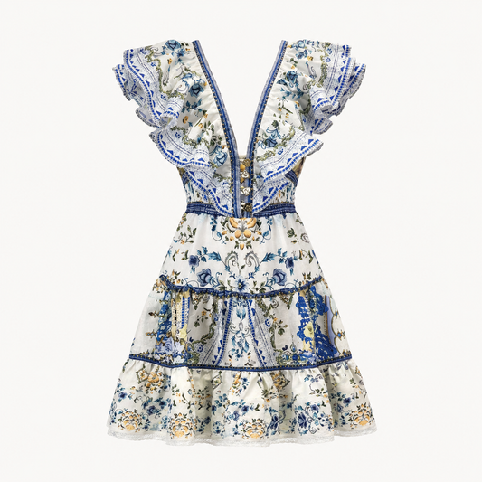 Delphine Floral Ruffle Mini Dress