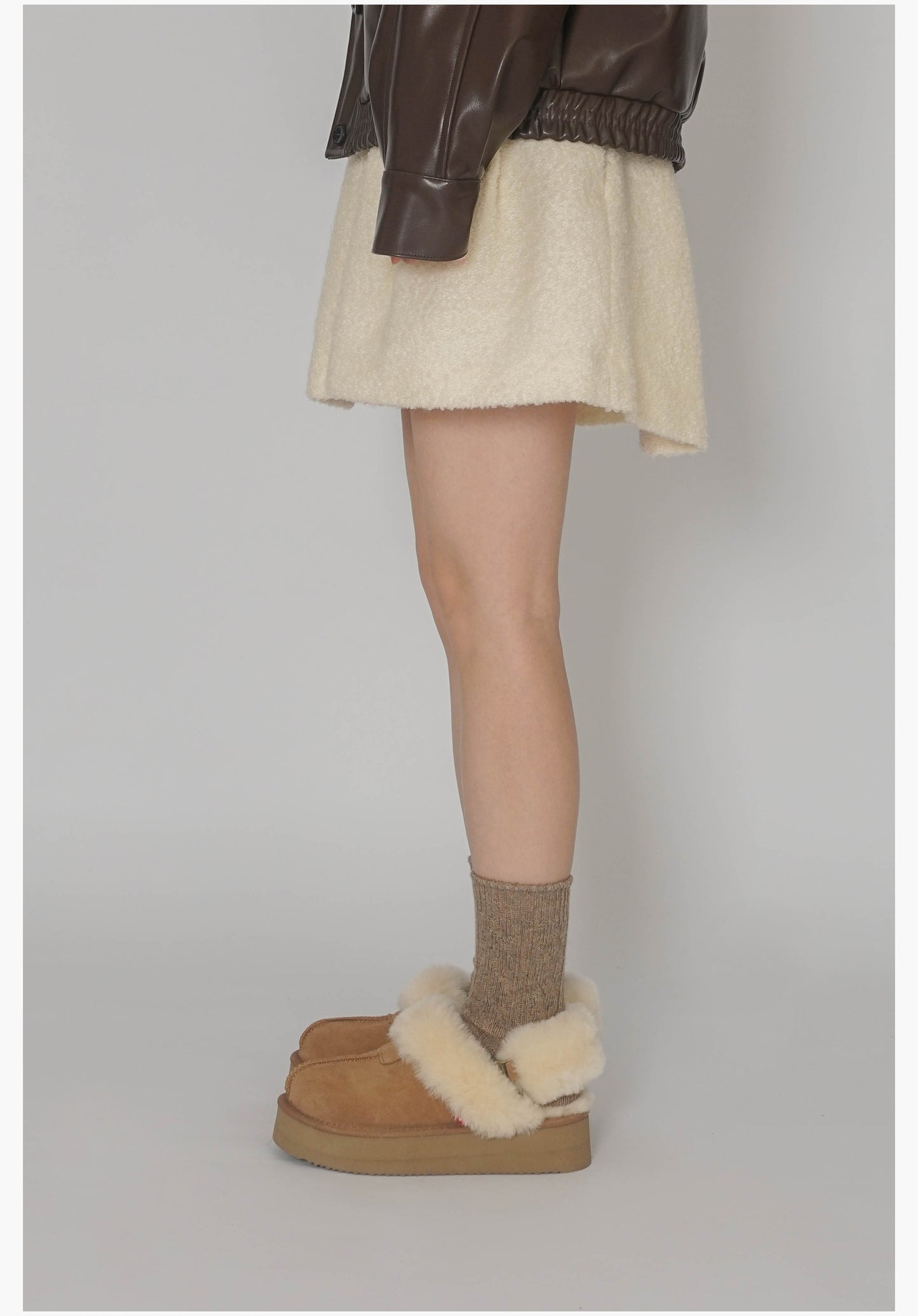 Handmade fur and velvet cotton shoes