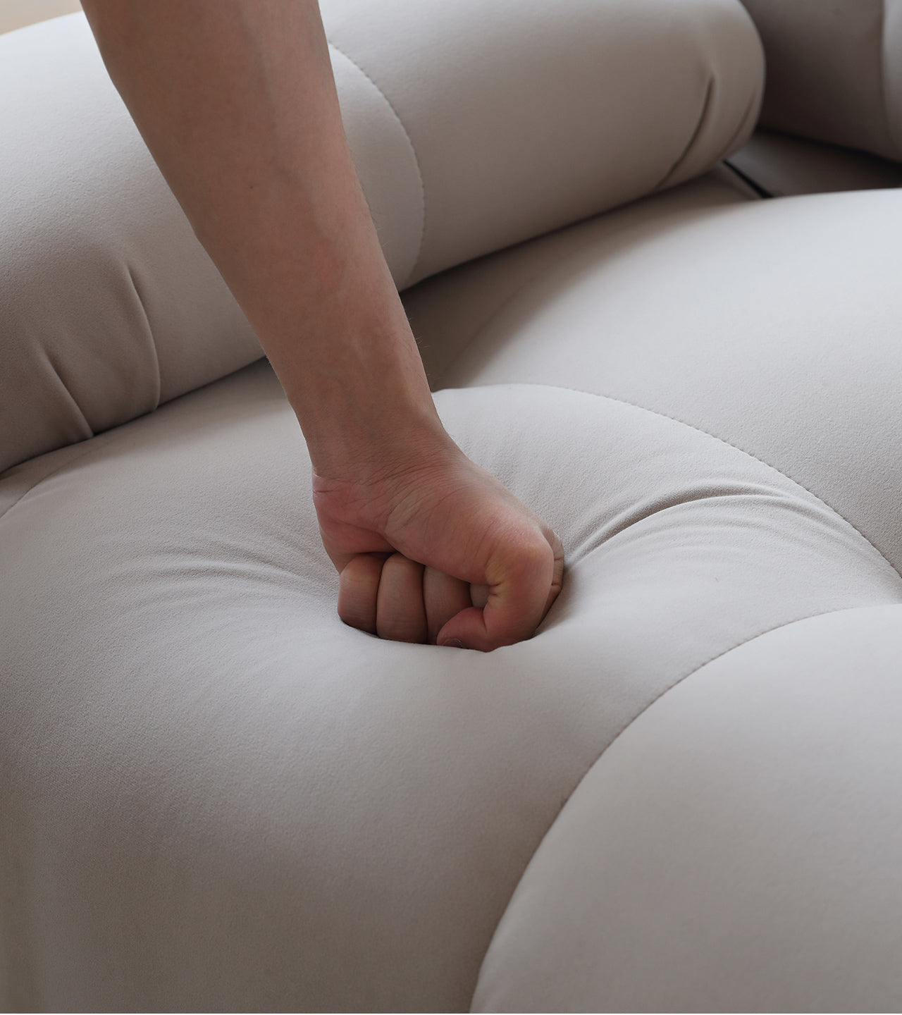 Cloud sofa ins style fabric cream frosted velvet simple retro modular sofa