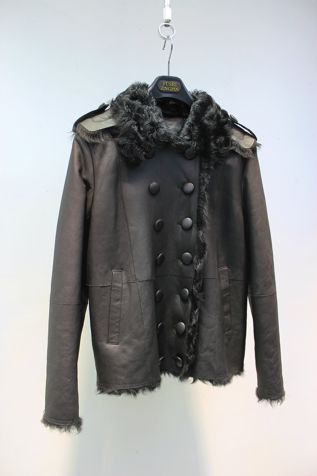 Soft small lake sheep fur all-in-one slimming short fur coat