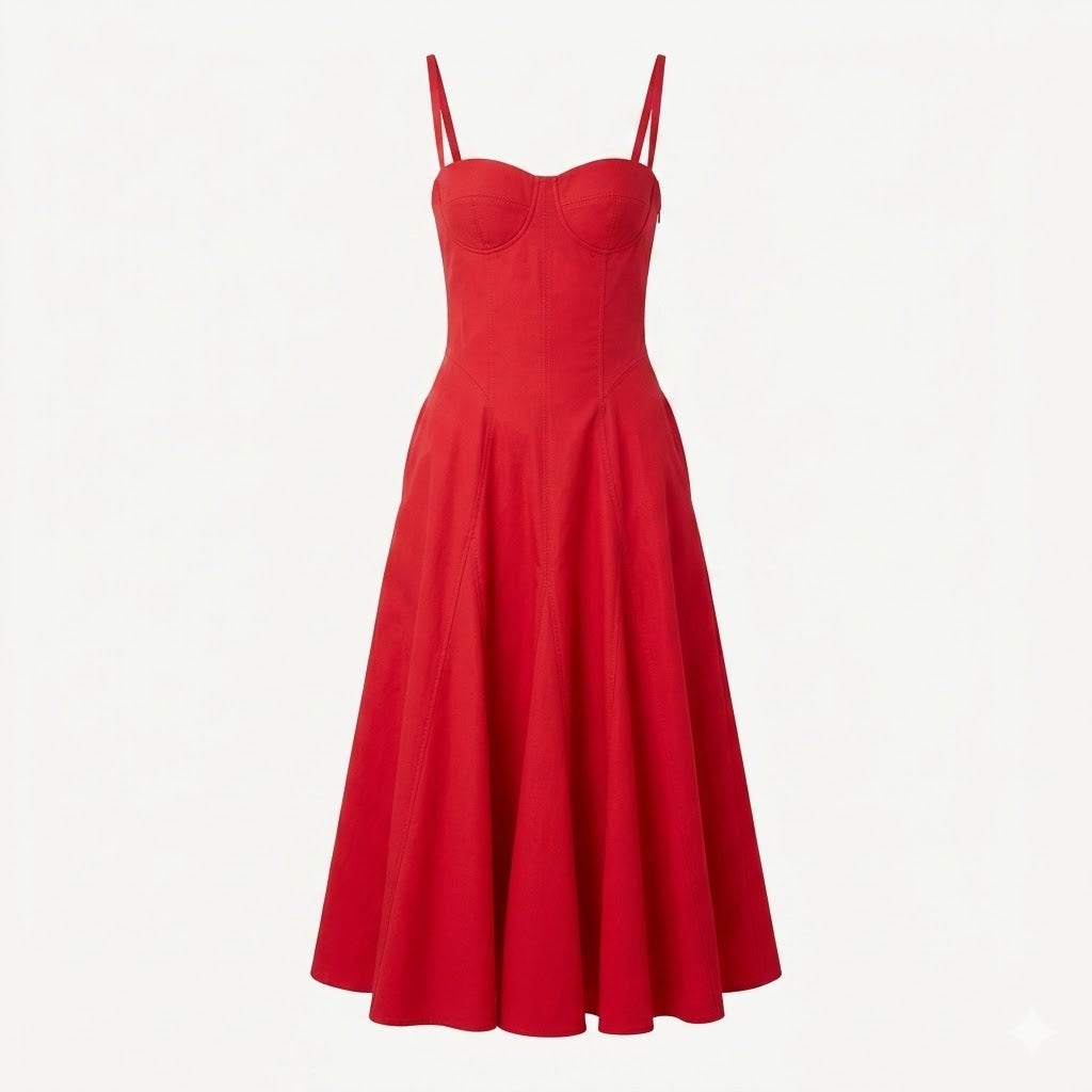 Strappy Bustier Midi Dress