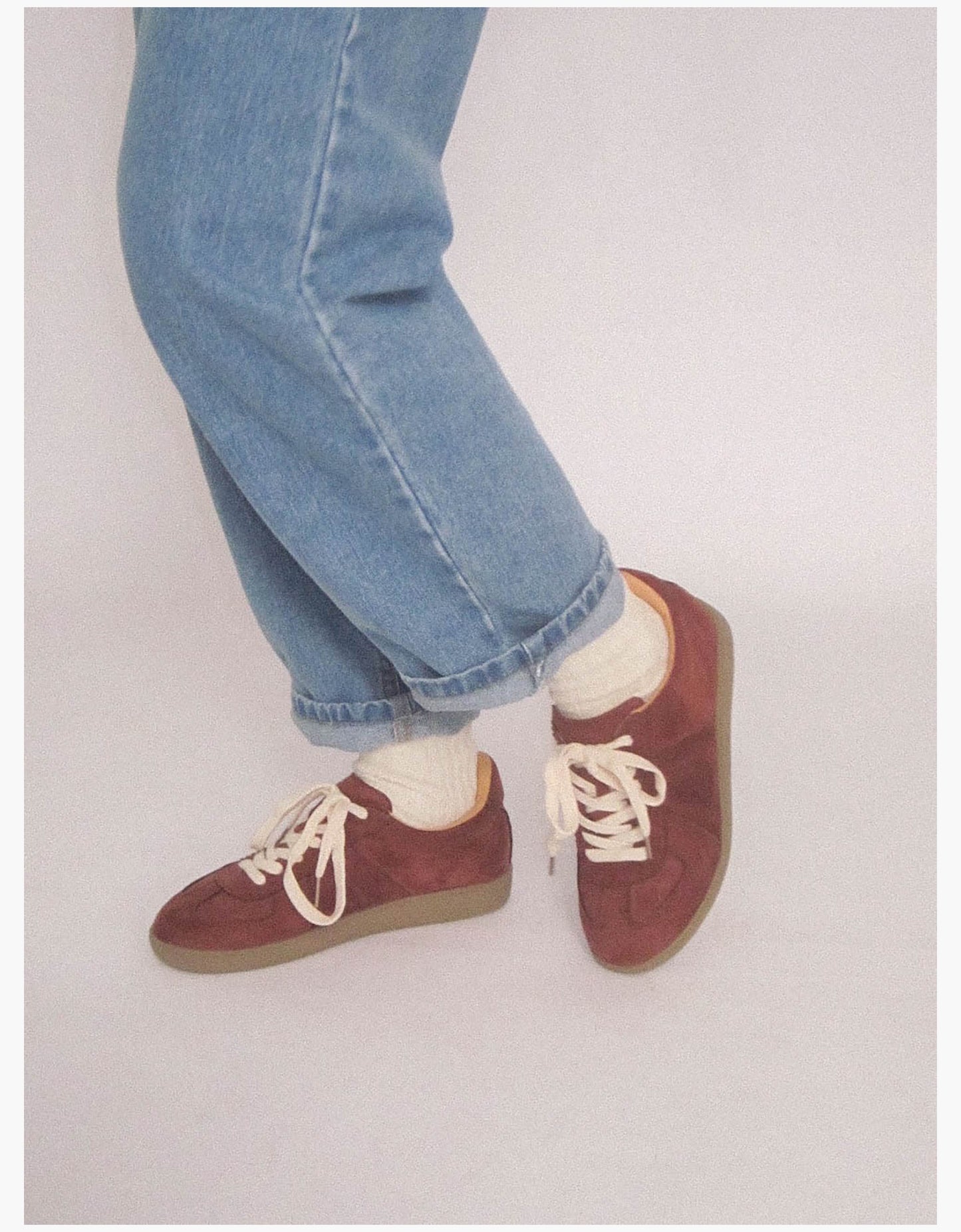 Cowhide multi-color stitching Dexun shoes