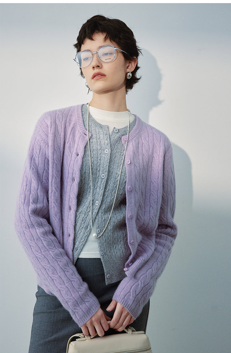 Pure cashmere cable knit sweater
