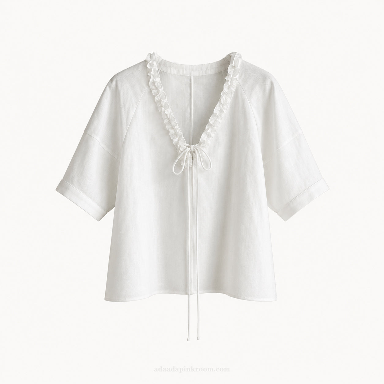 Ruffled Tie-Neck Top