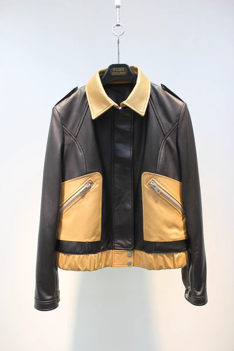black sheepskin jacket