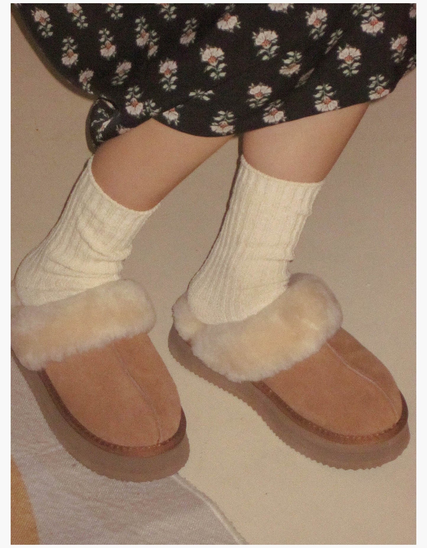 Thick-soled snow-covered cotton slippers