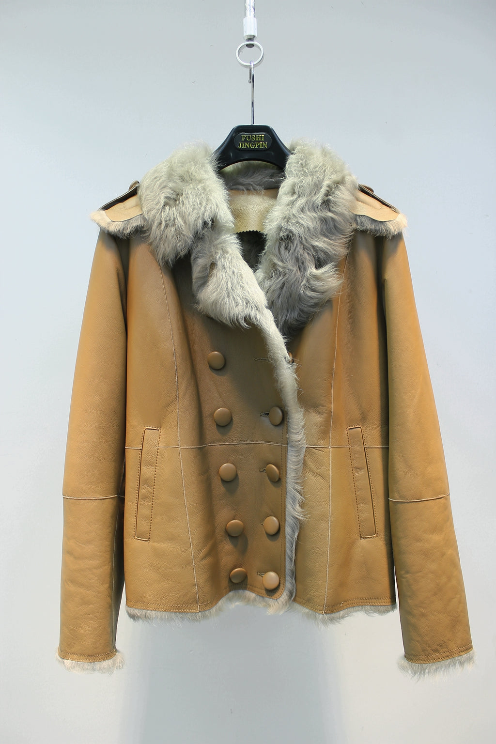 Soft small lake sheep fur all-in-one slimming short fur coat