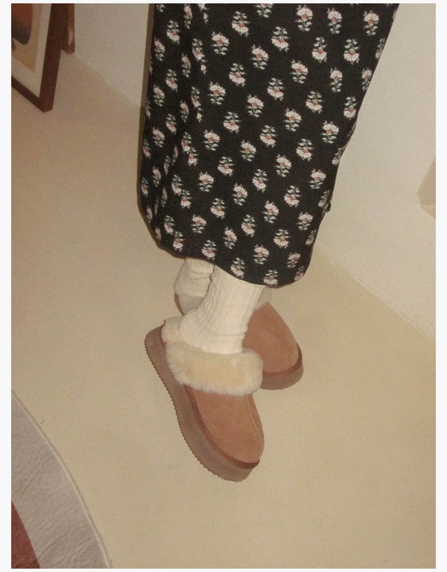Thick-soled snow-covered cotton slippers