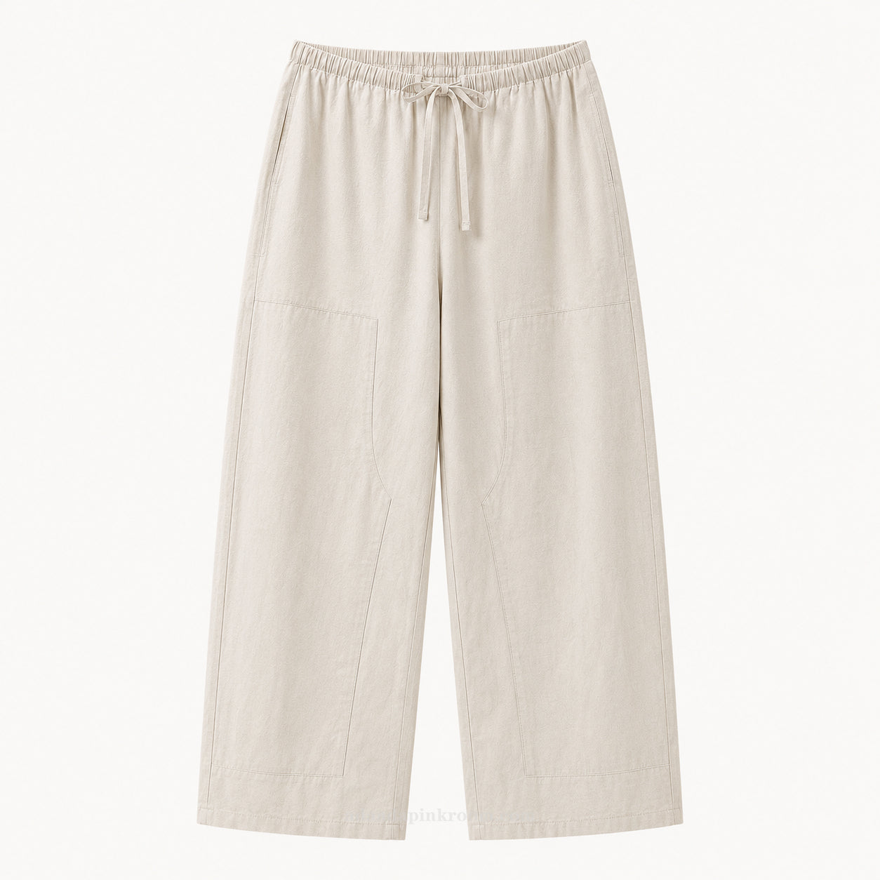 Drawstring Straight-Leg Trousers