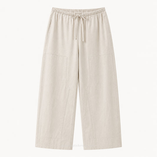 Drawstring Straight-Leg Trousers