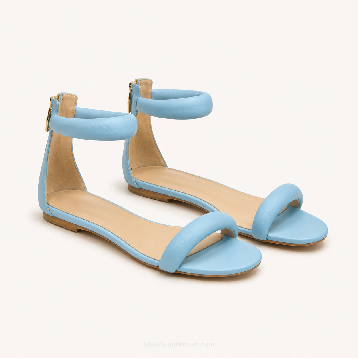Light Blue Flat Sandals