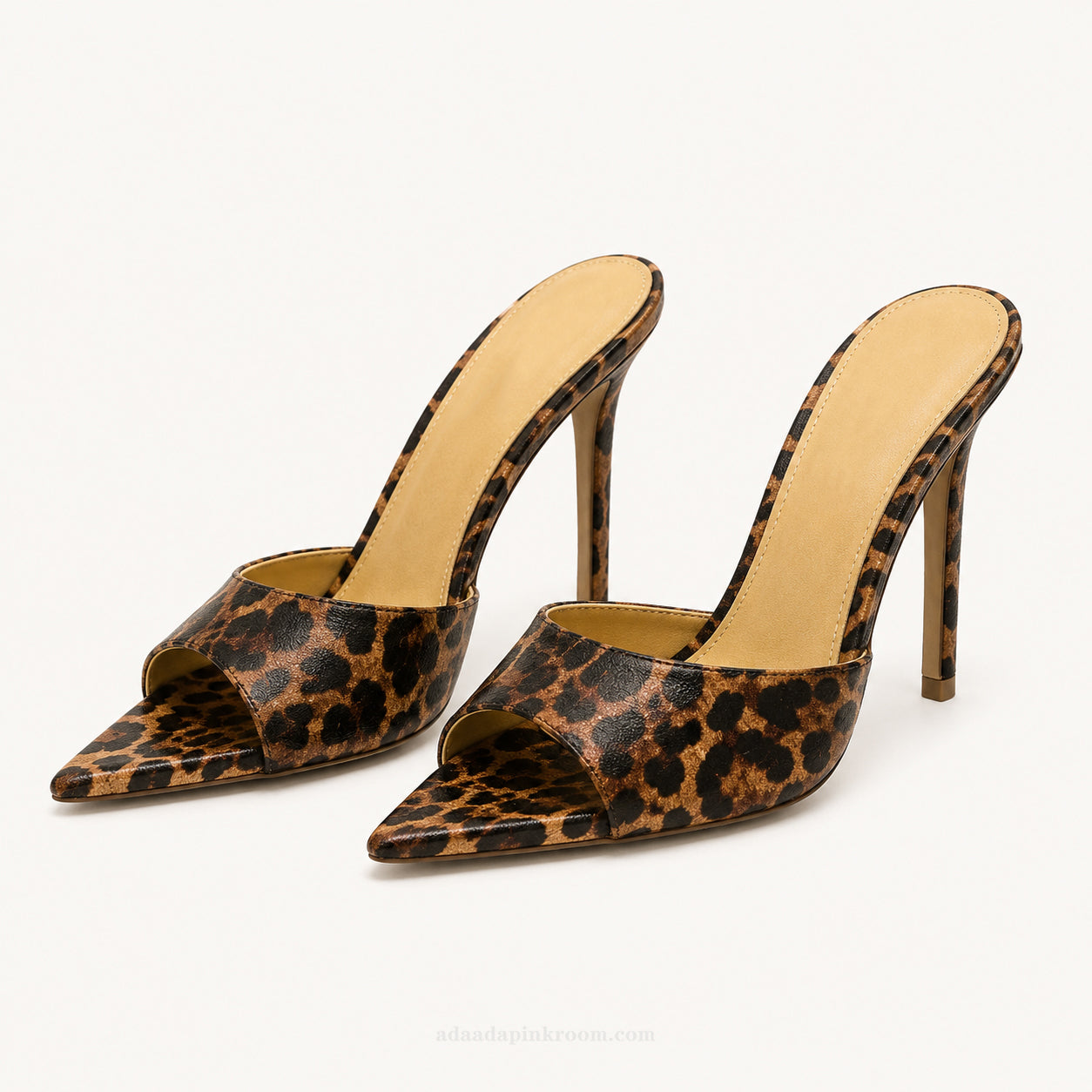 Leopard Print Heeled Mules
