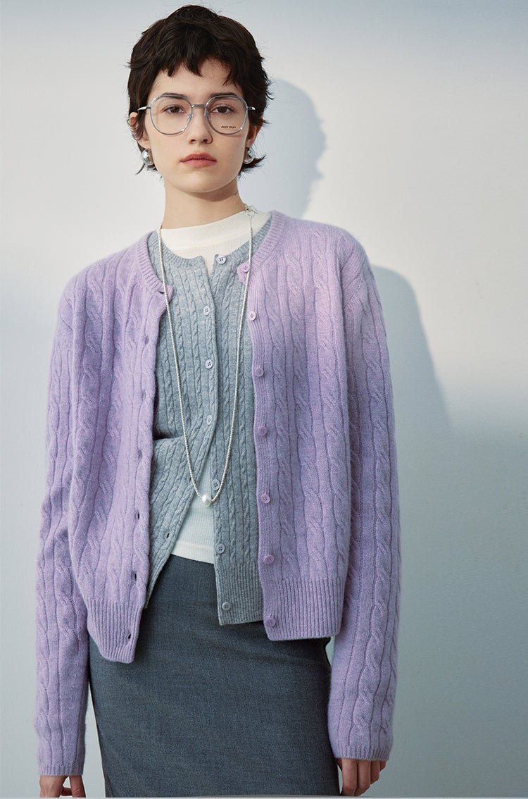 Pure cashmere cable knit sweater