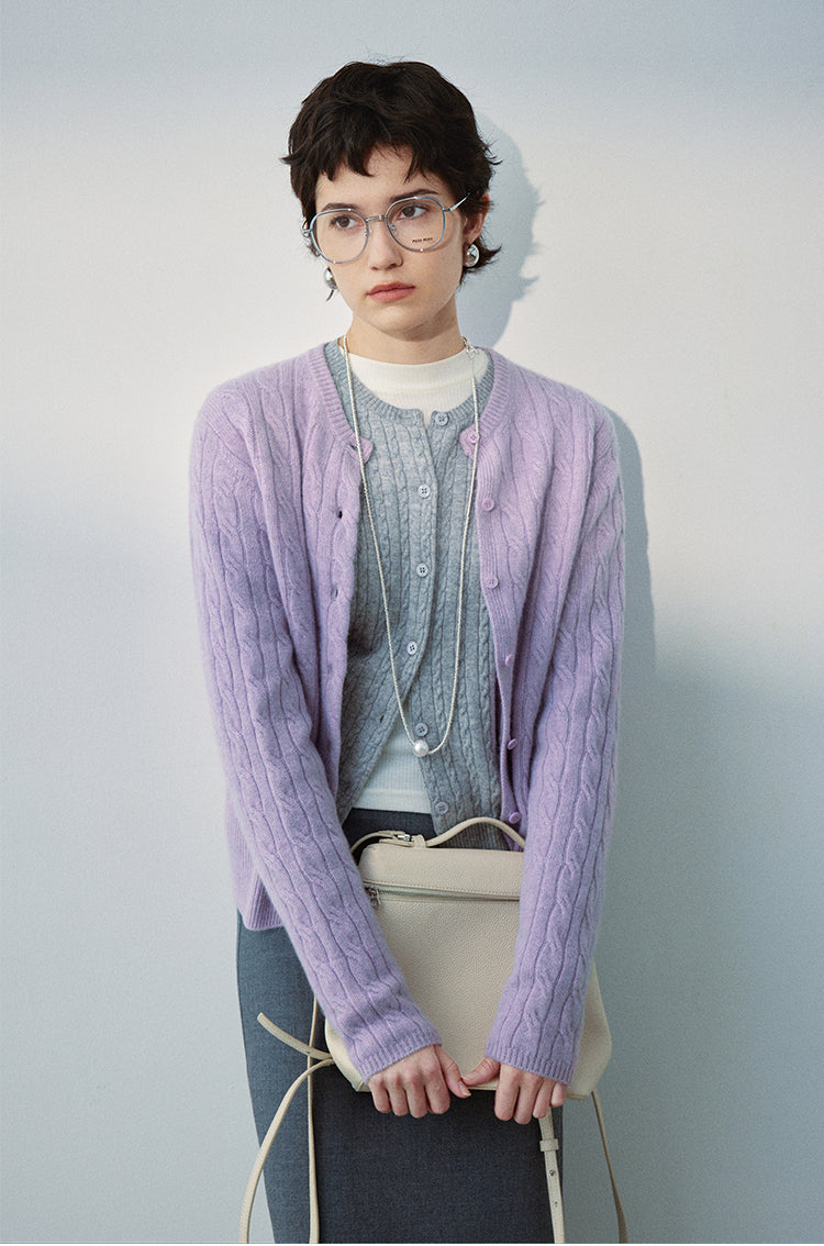 Pure cashmere cable knit sweater