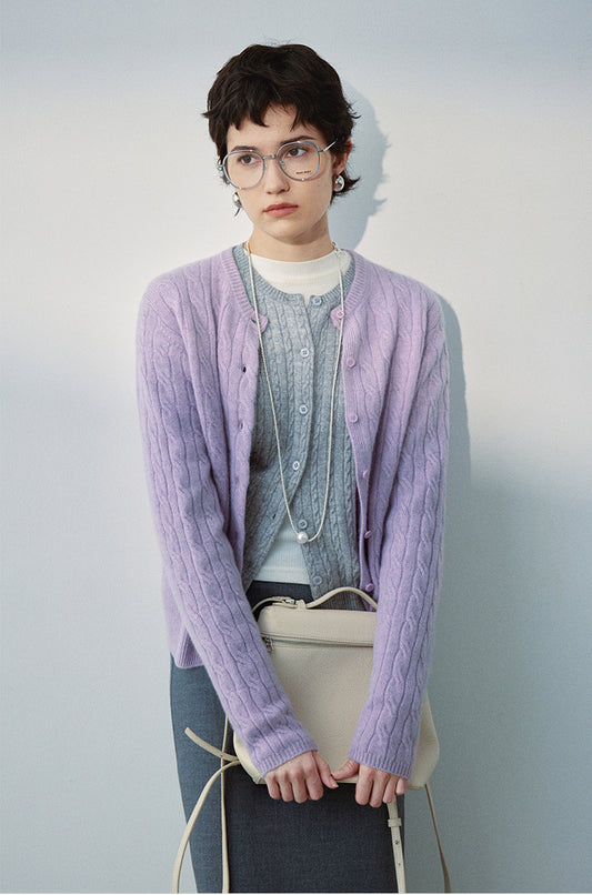 Pure cashmere cable knit sweater