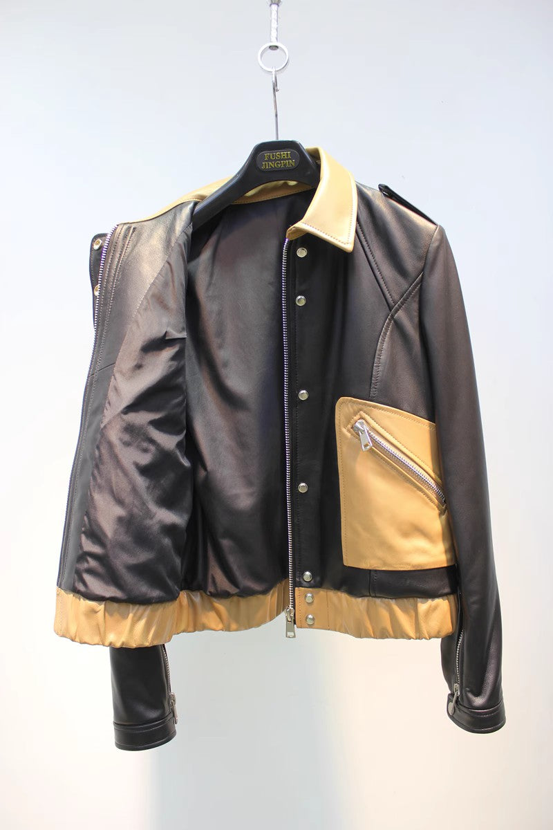 black sheepskin jacket