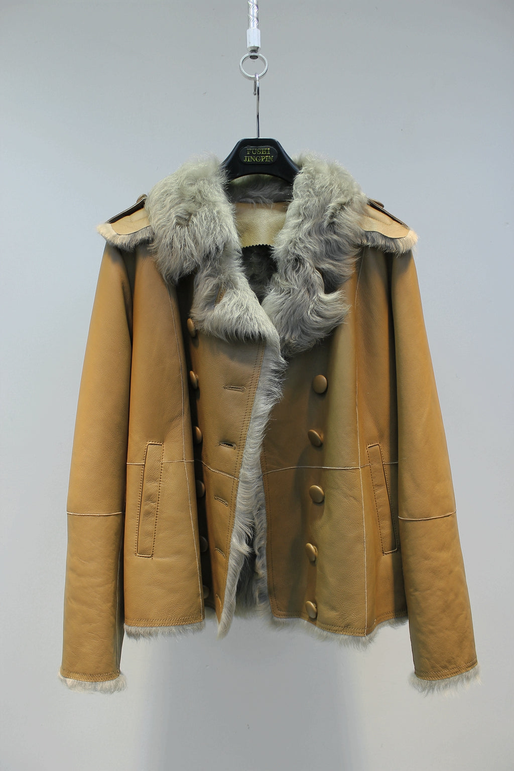Soft small lake sheep fur all-in-one slimming short fur coat