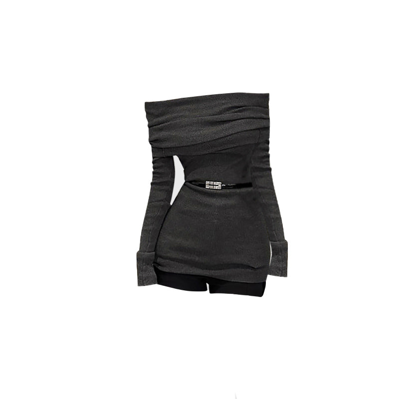 Off-shoulder sweater halterneck inner wear