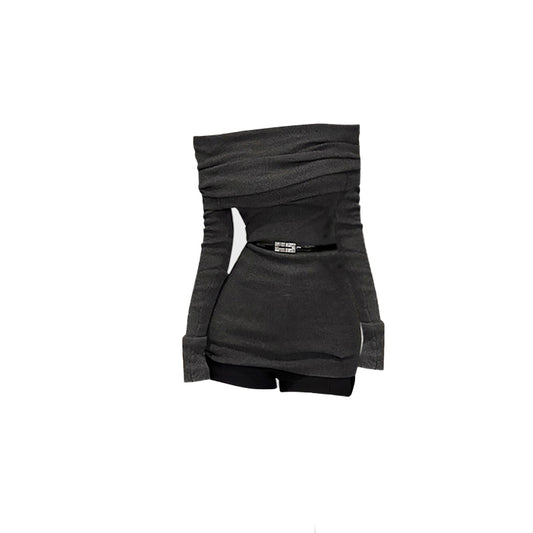 Off-shoulder sweater halterneck inner wear