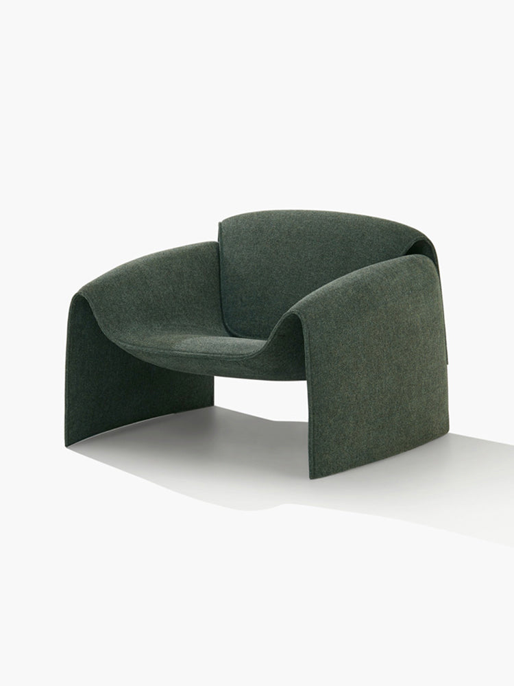 Single sofa full leather Italian minimalist living room LE CLUB crab armrest leisure chair lounge chair