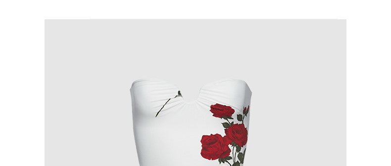 French floral short tube top dress