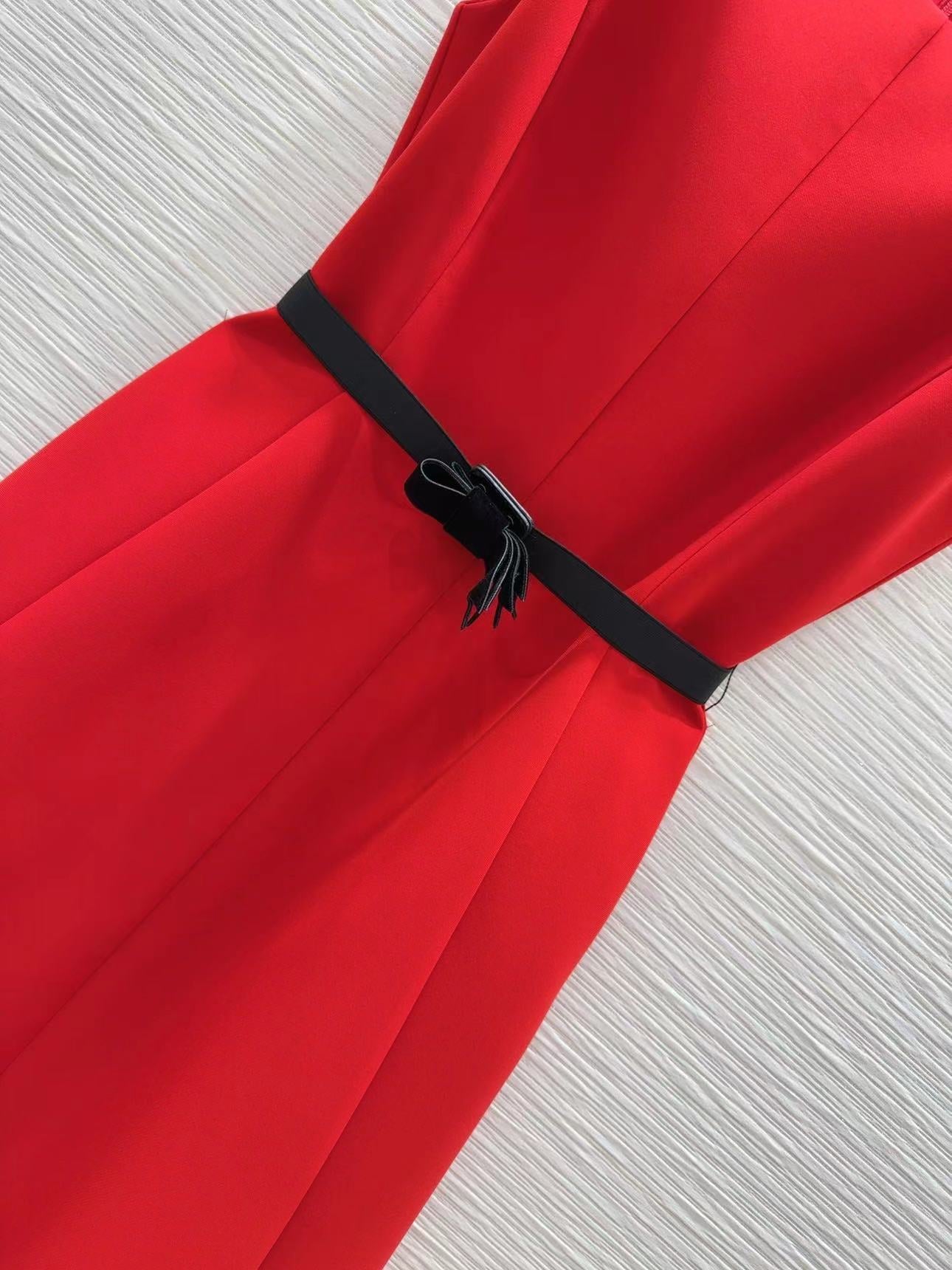 Bow Sleeveless Suspender Dress