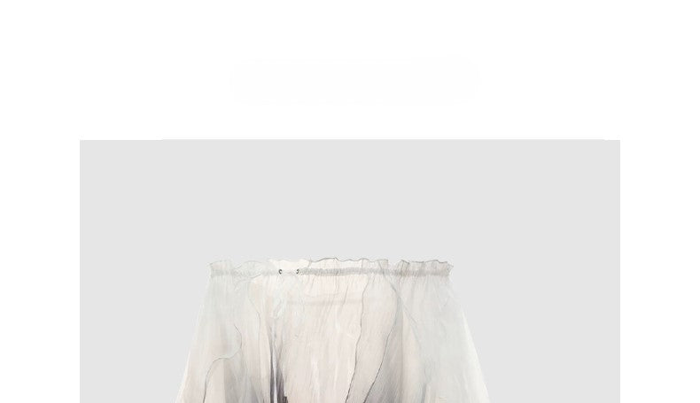 French gradient one-shoulder top with ladylike temperament