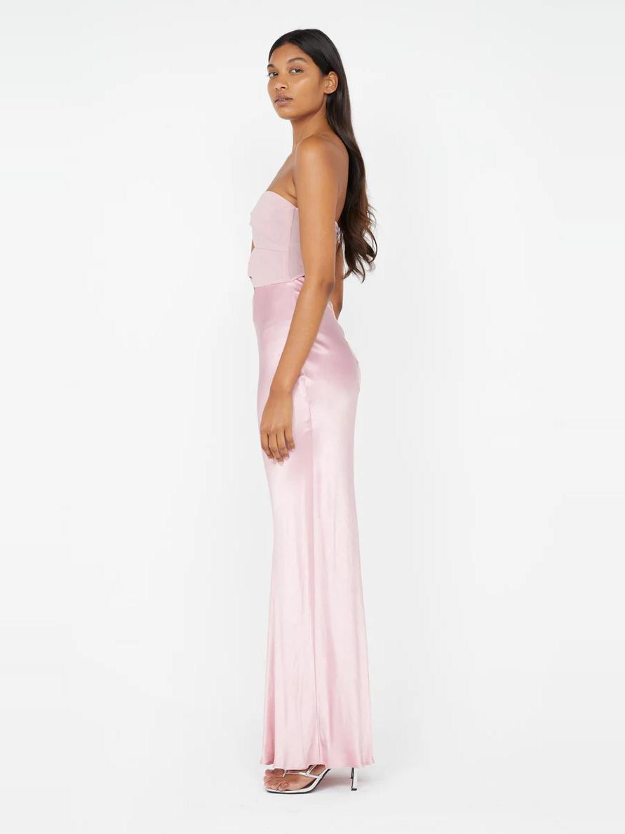 Bow strapless maxi dress