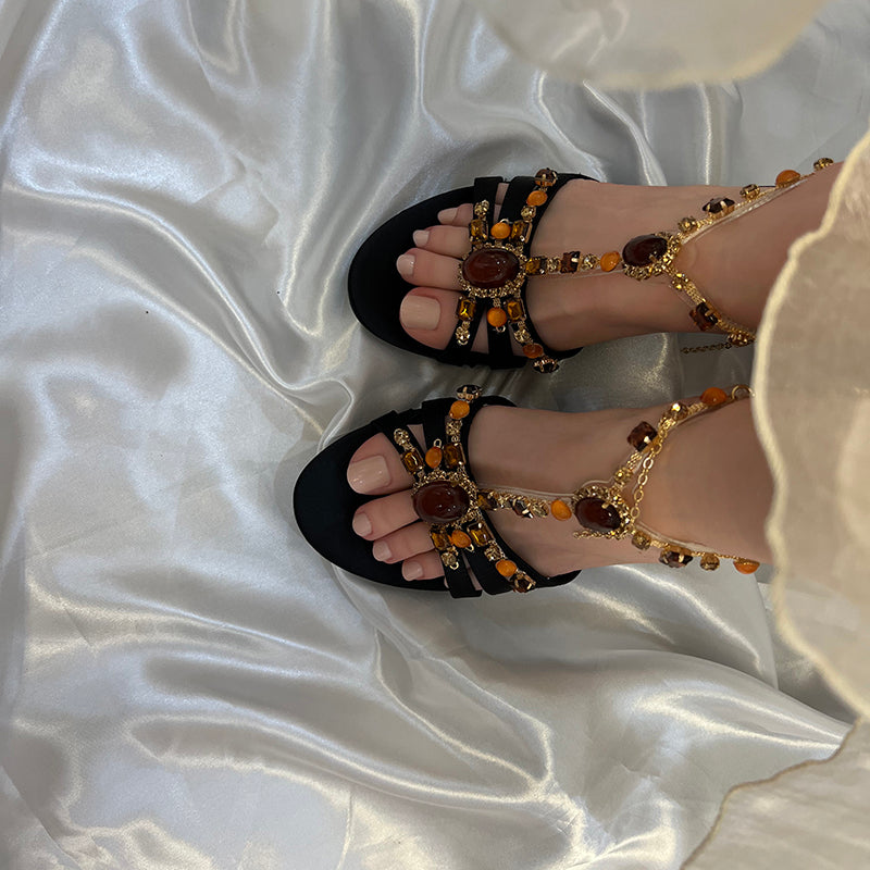 Jewelry Evening Rhinestone Open Toe High Heel Sandals