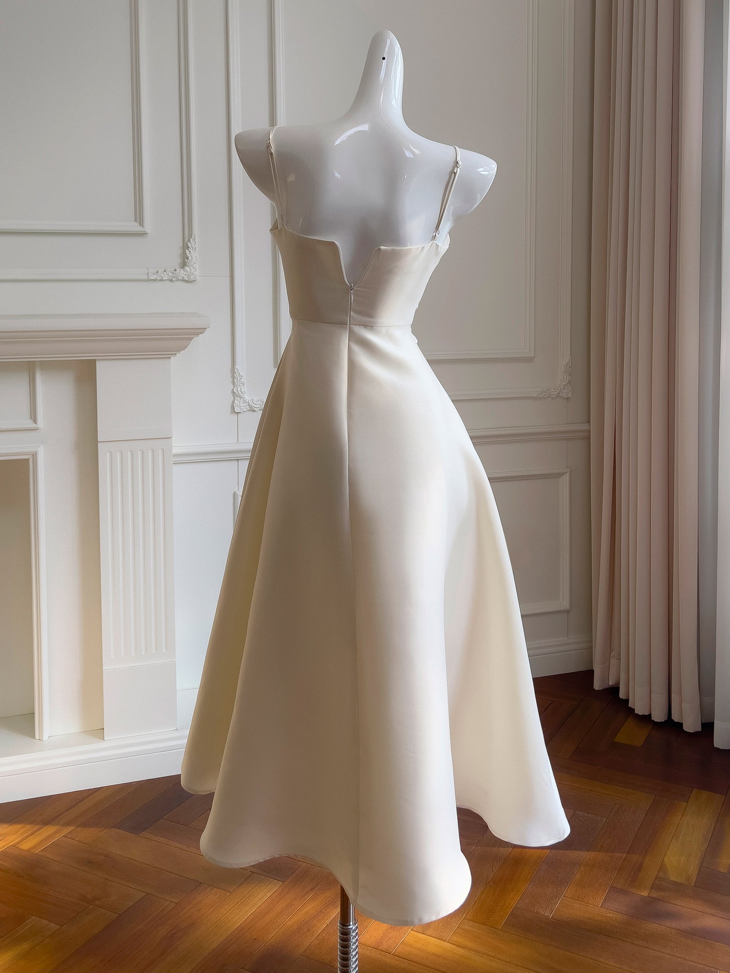 Floral Satin Party Gown Dress