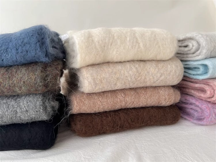 Wool blend knitted scarf
