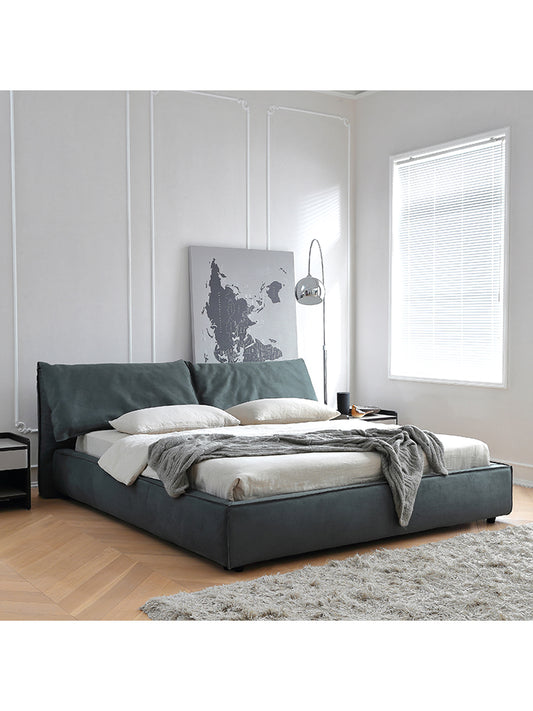 Elephant ears light luxury floor-to-ceiling bed master bedroom Italian retro double fabric bed