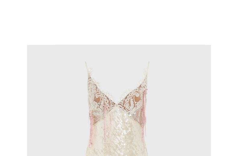 Sequined suspender dress