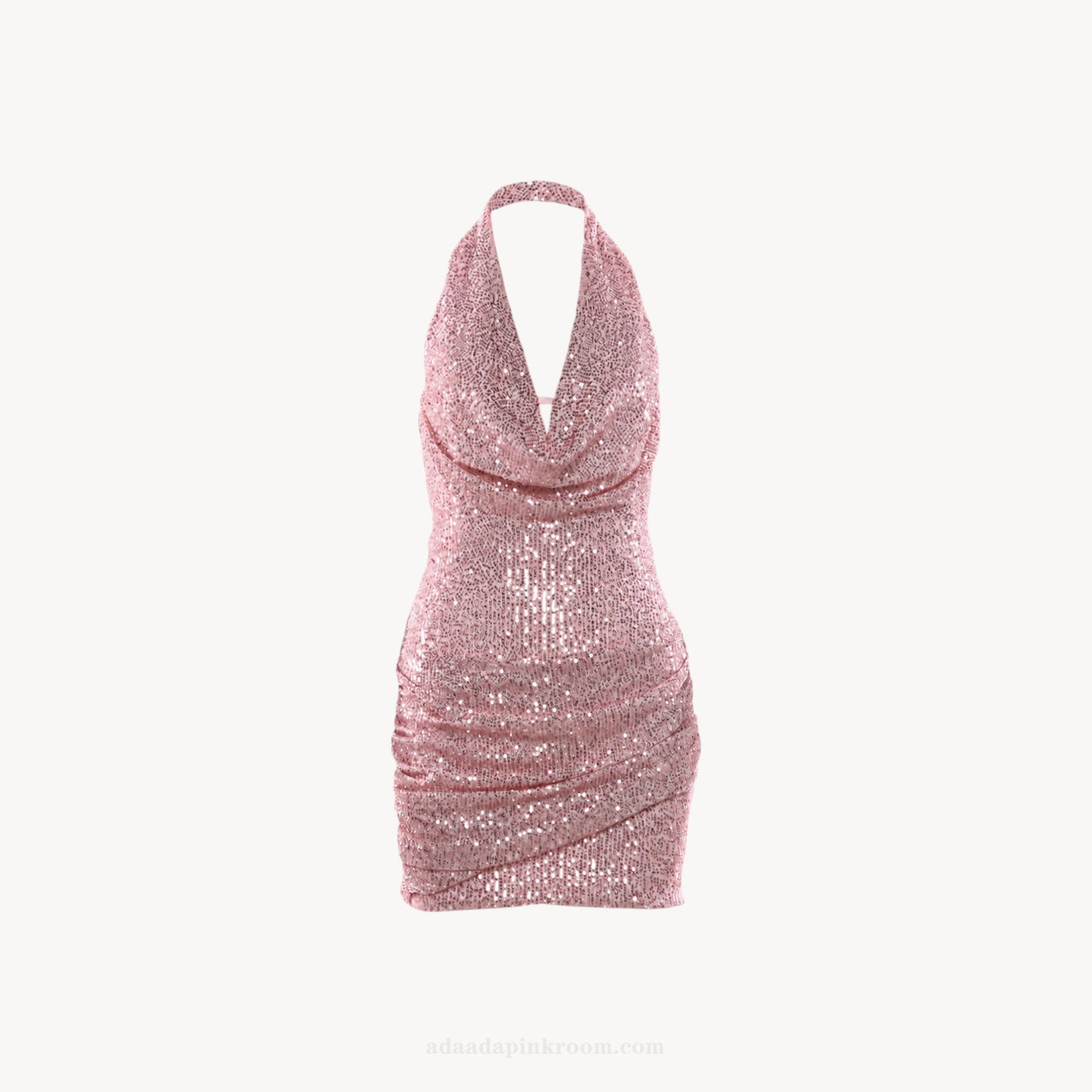 SEQUIN HALTER MINI DRESS
