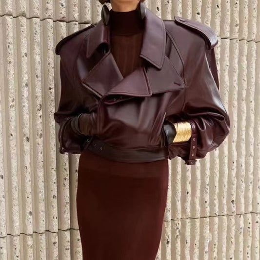 Leather motorcycle jacket