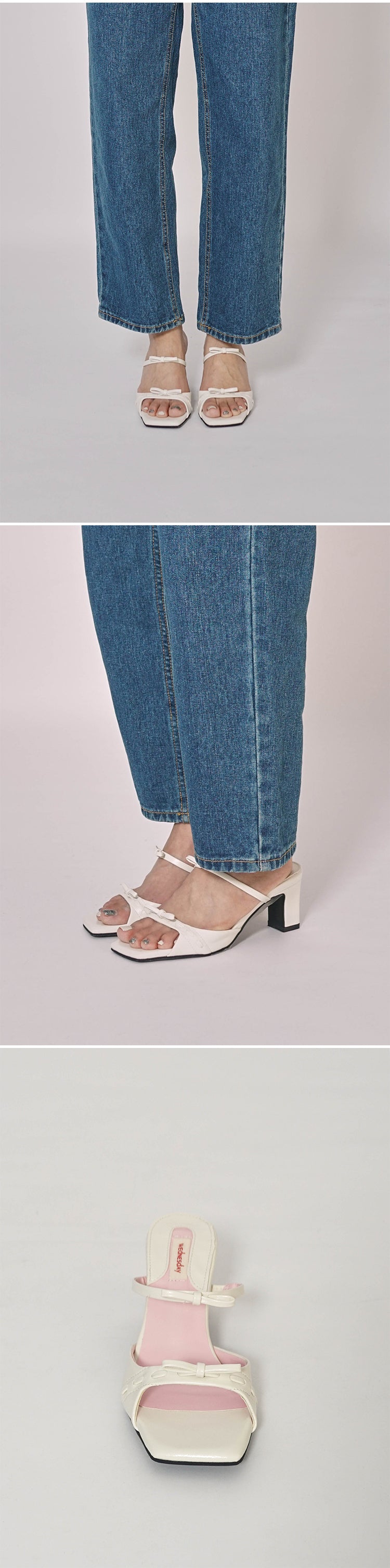 High heel bow sandals