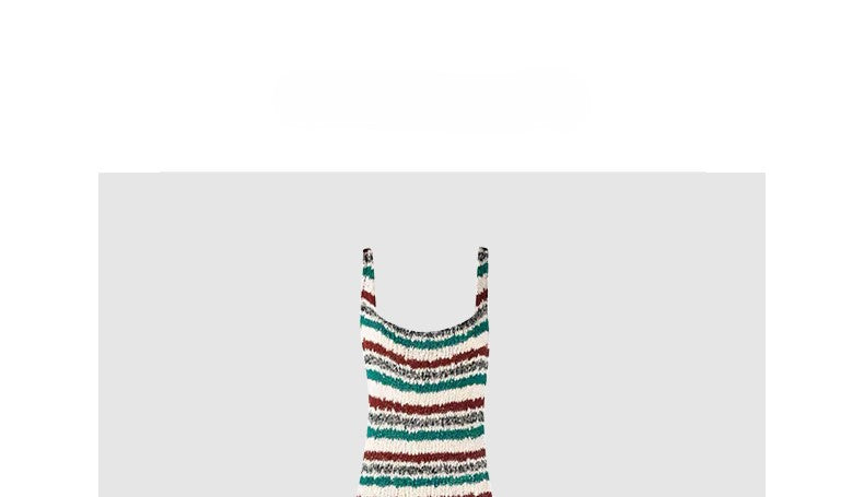 Striped knitted suspender dress