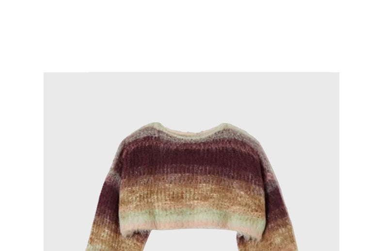 Gradient color short sweater
