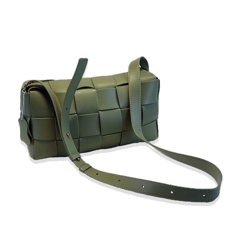 PU Tote Vintage Woven Shoulder Bag