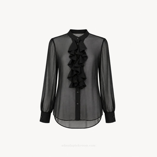 Ruffled Sheer Blouse