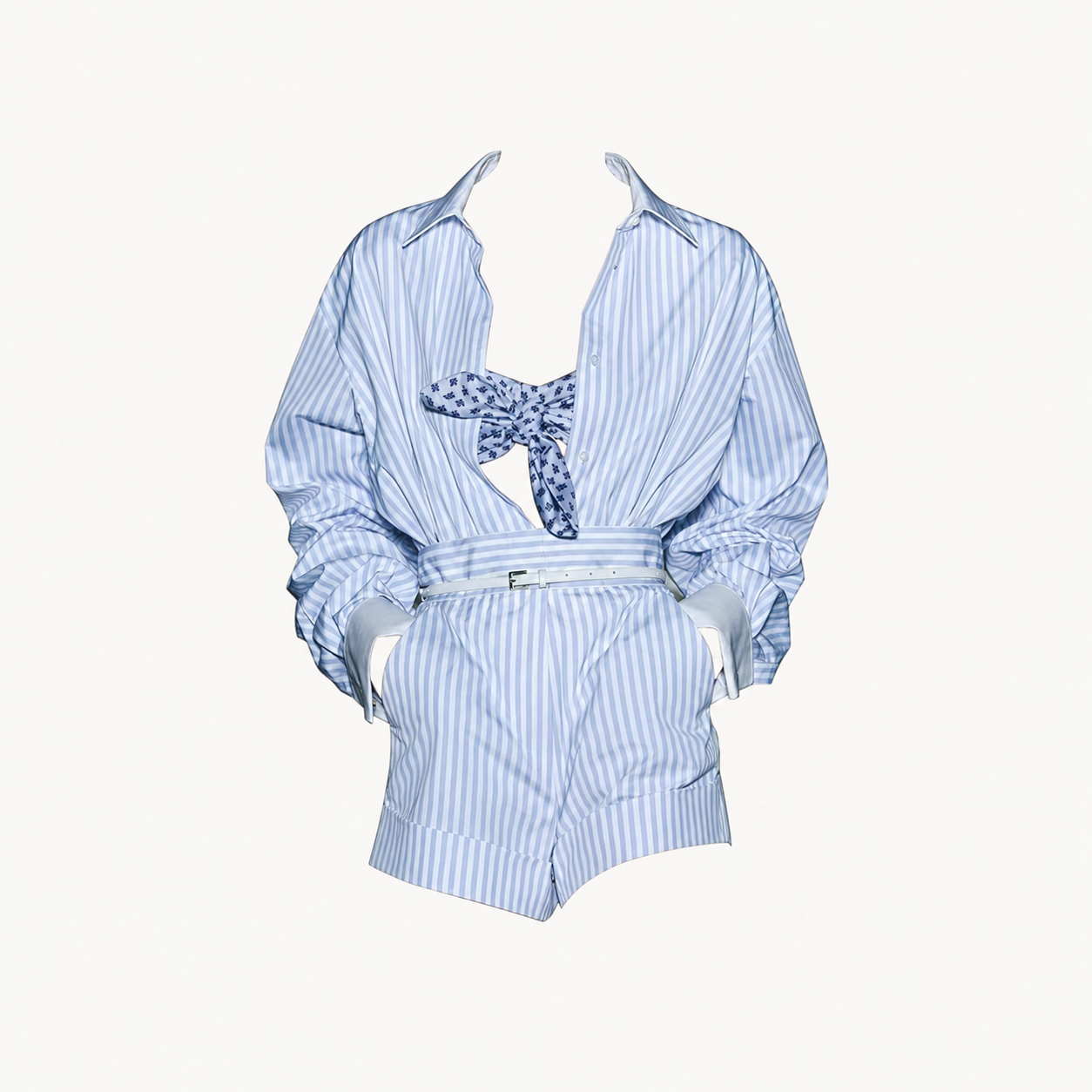 STRIPED SHIRT AND SHORTS SET
