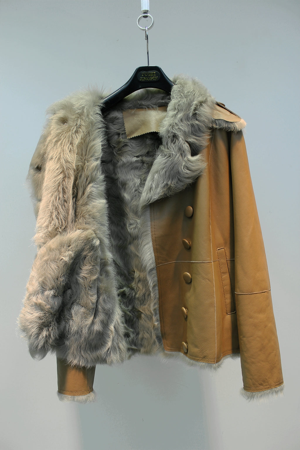 Soft small lake sheep fur all-in-one slimming short fur coat