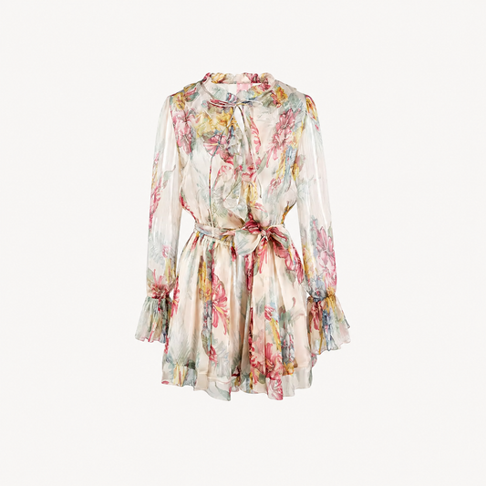 FLORAL TIE FRONT ROMPER