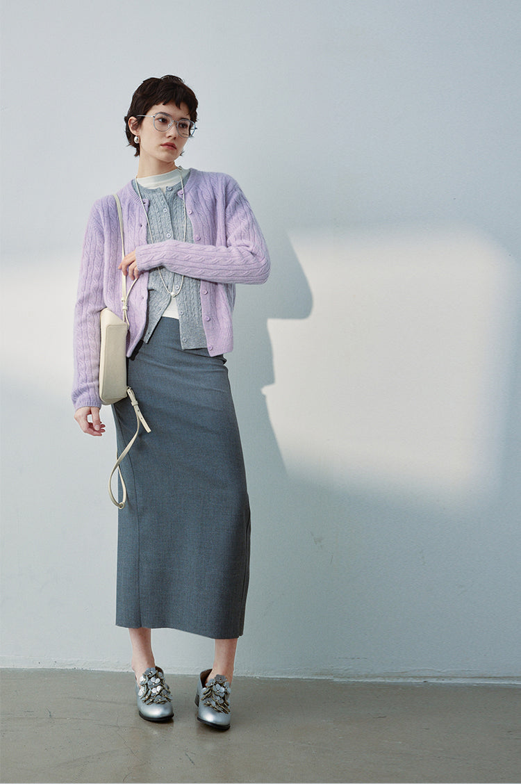 Pure cashmere cable knit sweater